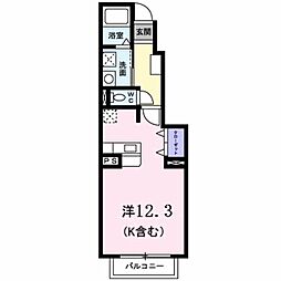 ベルセレーノA 1Kの間取図画像