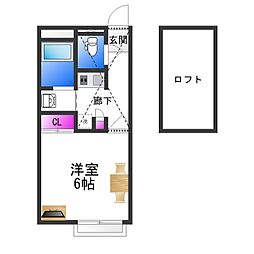 レオパレスヴィラージュシバ 1Kの間取図画像