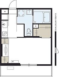 リブリ・Fortuna 2階1Kの間取り