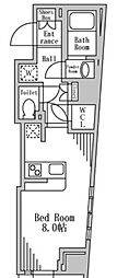 ラビエール東京 ワンルームの間取図画像