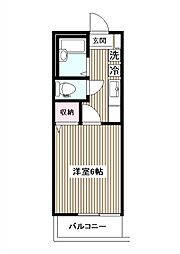 ヴィヴァーチェＵ 1階1Kの間取り