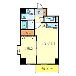 グランビア河原 1LDKの間取図画像
