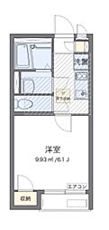 LEONEXTリバーK2 1Kの間取図画像