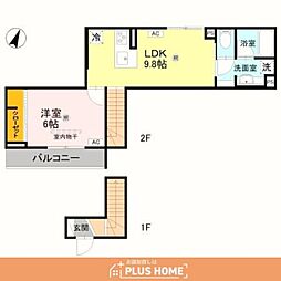 グレイスコート狐島 1LDKの間取図画像