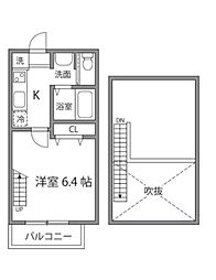 セピアコート仙川 1Kの間取図画像