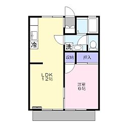 メゾン・ド・ミッシェル 1階1LDKの間取り