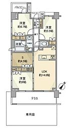 カーサ・ダルテ 3SLDKの間取図画像