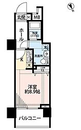 プレール・ドゥーク東新宿3 ワンルームの間取図画像