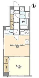 コンフォリア目黒長者丸 1LDKの間取図画像