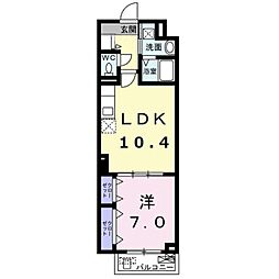 シエラ クレスト 3階1LDKの間取り