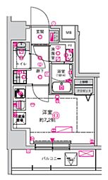 CREST TAPP川崎港町 ワンルームの間取図画像