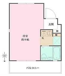 JR東海道・山陽本線 甲子園口駅 徒歩3分の賃貸マンション 3階1Kの間取り