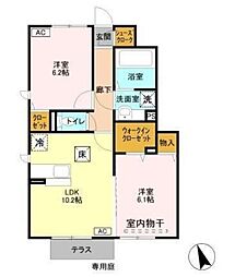 ハーリンガムコート都賀C 2LDKの間取図画像