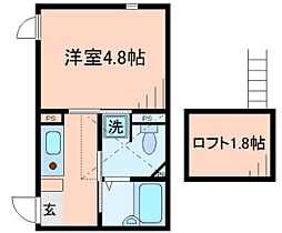 ラ・ヴィータ板橋 3階1Kの間取り
