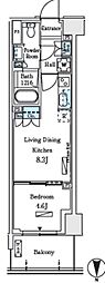 ロイヤルパークス赤羽サウス 1LDKの間取図画像