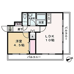 ポートハイツ 1LDKの間取図画像