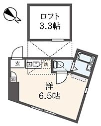 Ｌｅ　ｓｏｌｅｉｌ　Ｙｏｋｏｈａｍａ 2階ワンルームの間取り