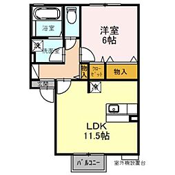 京阪本線 樟葉駅 徒歩15分の賃貸アパート 2階1LDKの間取り