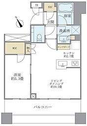 ブリリアタワーズ目黒サウスレジデンス 10階1LDKの間取り