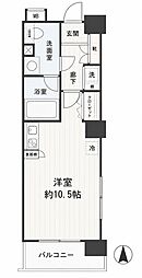 エクセル川崎WEST ワンルームの間取図画像