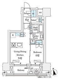 シーズンフラッツ浅草六丁目 1LDKの間取図画像
