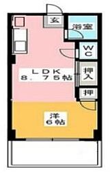 シャトー高橋 2階1LDKの間取り