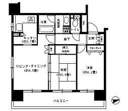 パークキューブ浅草田原町 2LDKの間取図画像