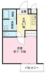 ラテルネ中野本町 3階1Kの間取り