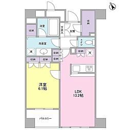 グランカーサ銀座イースト 6階1LDKの間取り