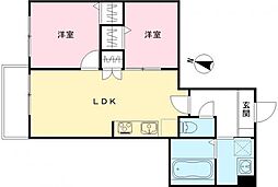 ハーモニー多摩平 3階2LDKの間取り