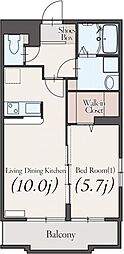 グラツィアつきみ野 1LDKの間取図画像