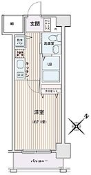 HF門前仲町レジデンス 9階1Kの間取り