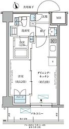 パークアクシス文京本郷 2階1DKの間取り