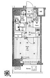 メイクスデザイン三ノ輪 8階1Kの間取り