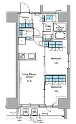 ルフォンプログレ上野御徒町 2LDKの間取図画像