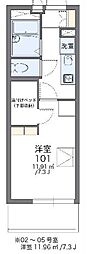 レオパレスシャルメ 1Kの間取図画像