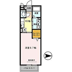 グラシア城南の森 1Kの間取図画像