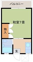 オザキハイツ 1Kの間取図画像