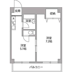 セントラル大森 1DKの間取図画像