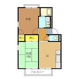 エステートピア松英2 201 2階2DKの間取り