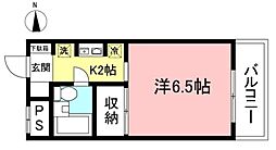 ラフォーレ武蔵中原（家具付） 1階ワンルームの間取り