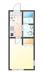 エープラス月見台 1Kの間取図画像