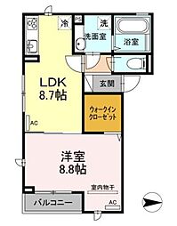 モリエール4 1LDKの間取図画像