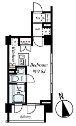 ルモーデ亀戸 4階ワンルームの間取り