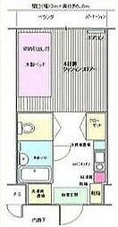 ラフィーネ学生マンション 2階ワンルームの間取り