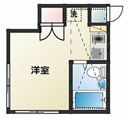 プランドールZAIZEN六角橋 ワンルームの間取図画像