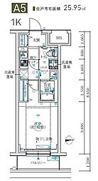 MAXIV生田 1Kの間取図画像
