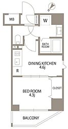 エスティメゾン赤羽2 6階1DKの間取り