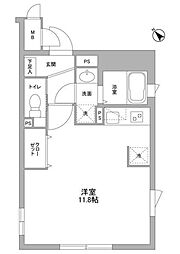 NTPRレジデンス武蔵小山ウェスト ワンルームの間取図画像