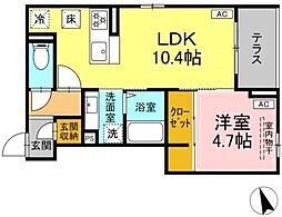 Asset-Court調布ヶ丘 1階1LDKの間取り